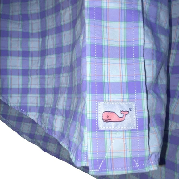Vineyard Vines Performance Classic Fit Murray Shirt Size XS Light Purple Plaid - Picture 3 of 8